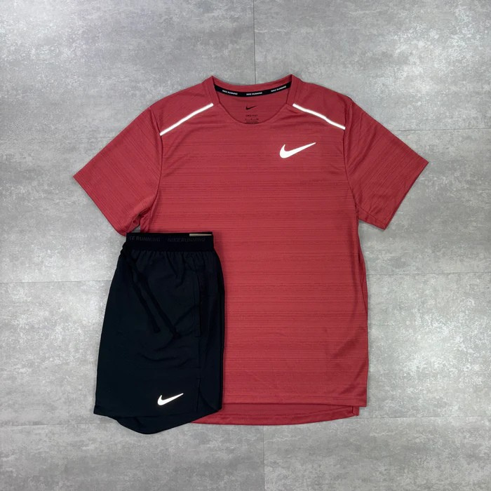 Complete Red T-shirt & Black Shorts Nike Miller Set