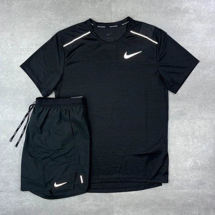 Complete Black Nike Miller T-shirt & Shorts Set